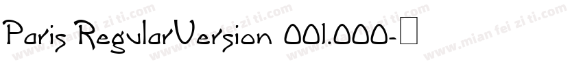 Paris RegularVersion 001.000字体转换